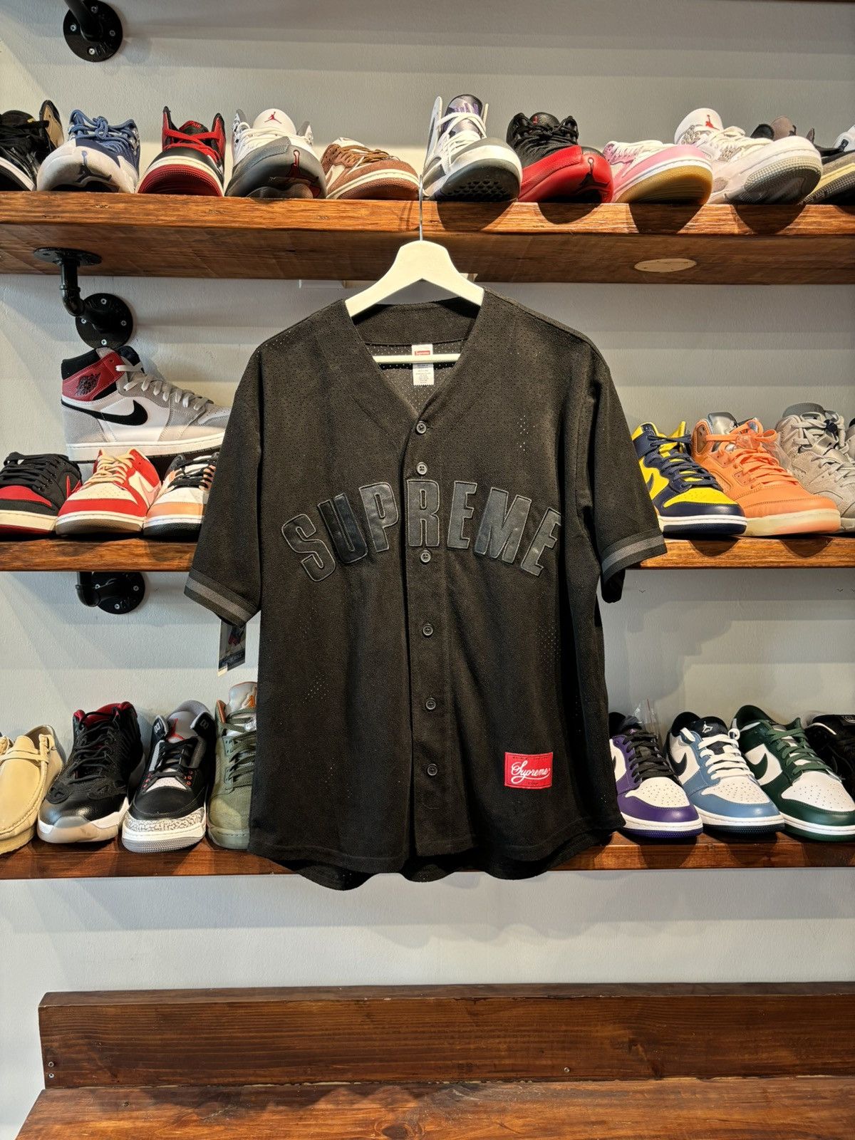 Nike × Supreme Leather Baseball Jersey | Grailed