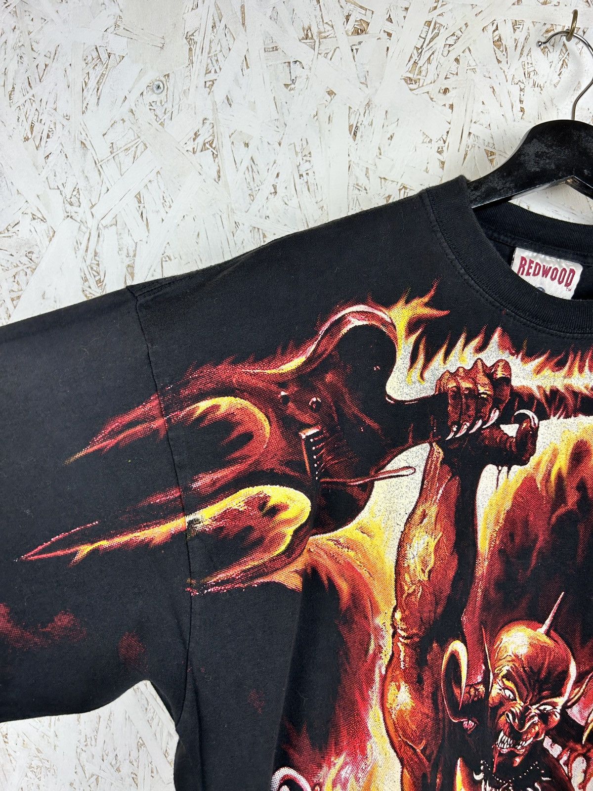 Band Tees 90s Manowar Hell On Stage 1998 AOP Metal T-Shirt XL Size US XL / EU 56 / 4 - 4 Thumbnail