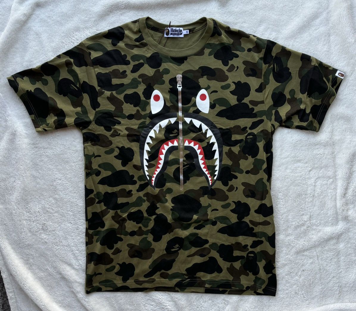 Bape Green Classic Camo Shark Tee