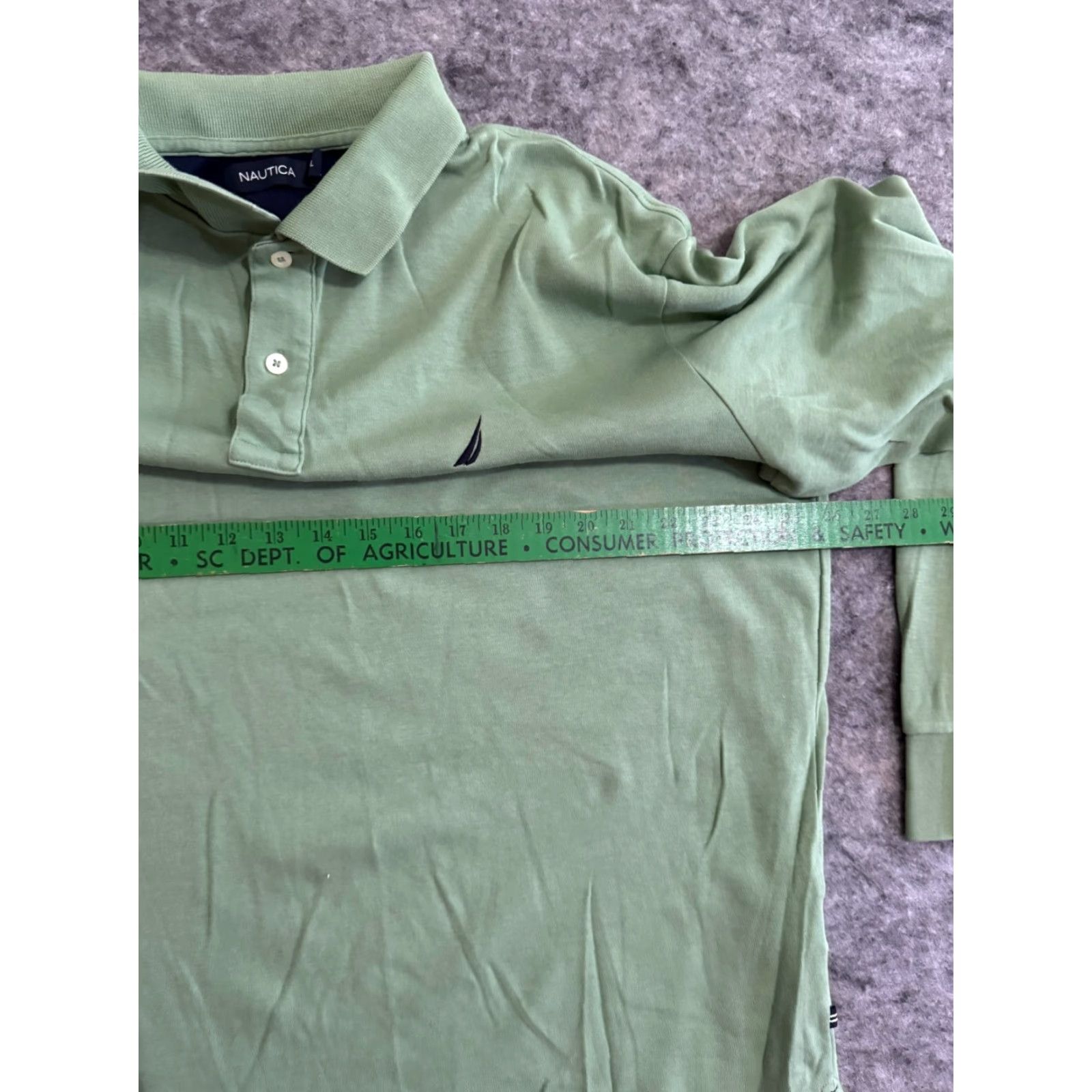 Nautica Nautica Polo Shirt Mens XL Green Striped Long Sleeve Sail Logo Preppy Casual Shirt Size US XL / EU 56 / 4 - 5 Thumbnail