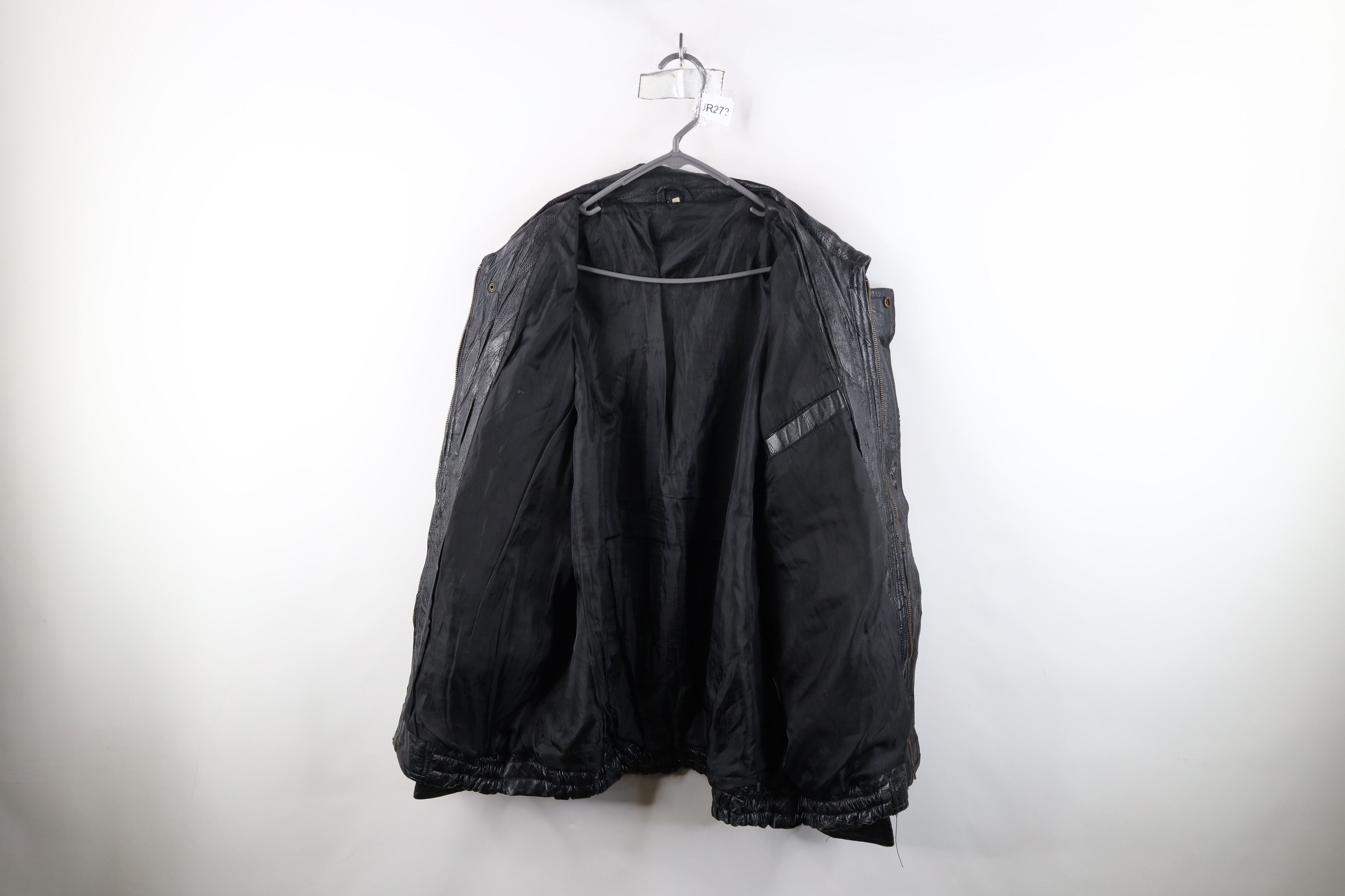 Vintage Vintage 90s Desert Storm Shield Leather Bomber Jacket Black Size US XXL / EU 58 / 5 - 10 Thumbnail