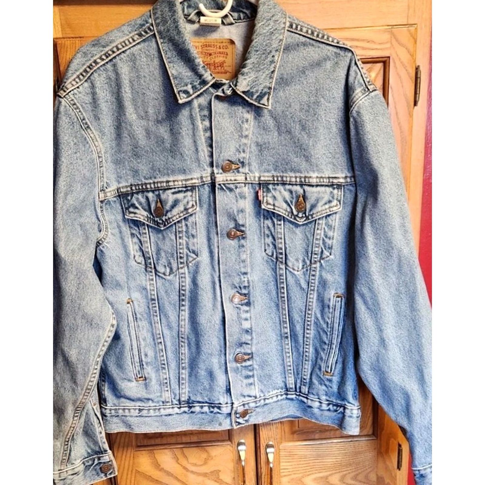 Levi's VINTAGE Levi's 70507-0389 Denim Jean Trucker Jacket Mens M Medium Blue USA MADE 90s Retro Classic Grunge Rock Punk Hipster 70507-0389 Mens Jacket Size US 31 - 3 Thumbnail