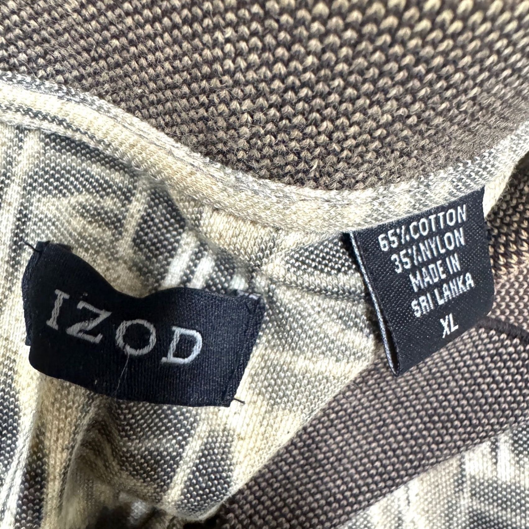 Izod IZOD Polo Shirt Men's XL Cotton Blend Patterned 1/4 Button Up Casual Tan Brown Shirt Mens XL Cotton Blend Patterned 1/4 Button Up Casual Tan Brown Size US XL / EU 56 / 4 - 2 Thumbnail