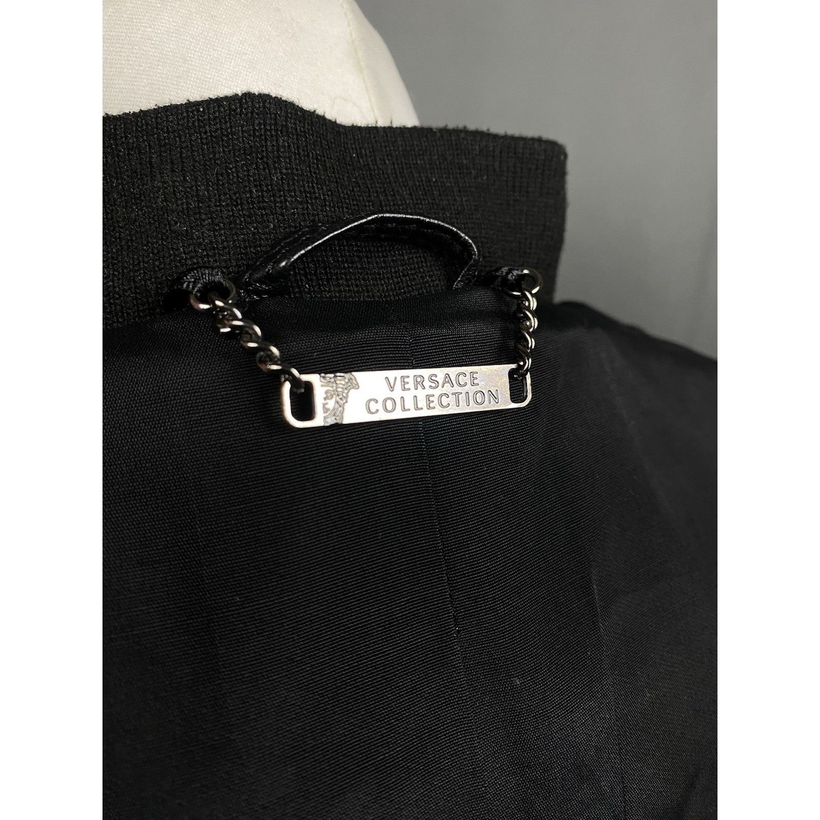 Versace Versace Collection Men's Black Leather Bomber Jacket Size 5 Size US M / EU 48-50 / 2 - 9 Thumbnail