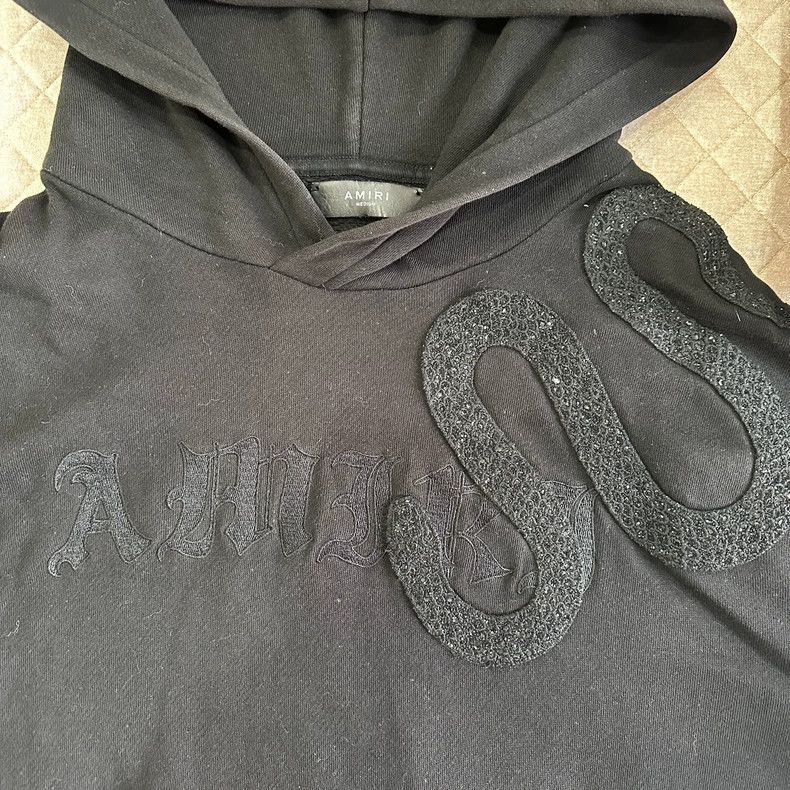 Amiri Amiri Black snake embroidered sequin sweatshirt 2501-Nextar Size US M / EU 48-50 / 2 - 2 Thumbnail