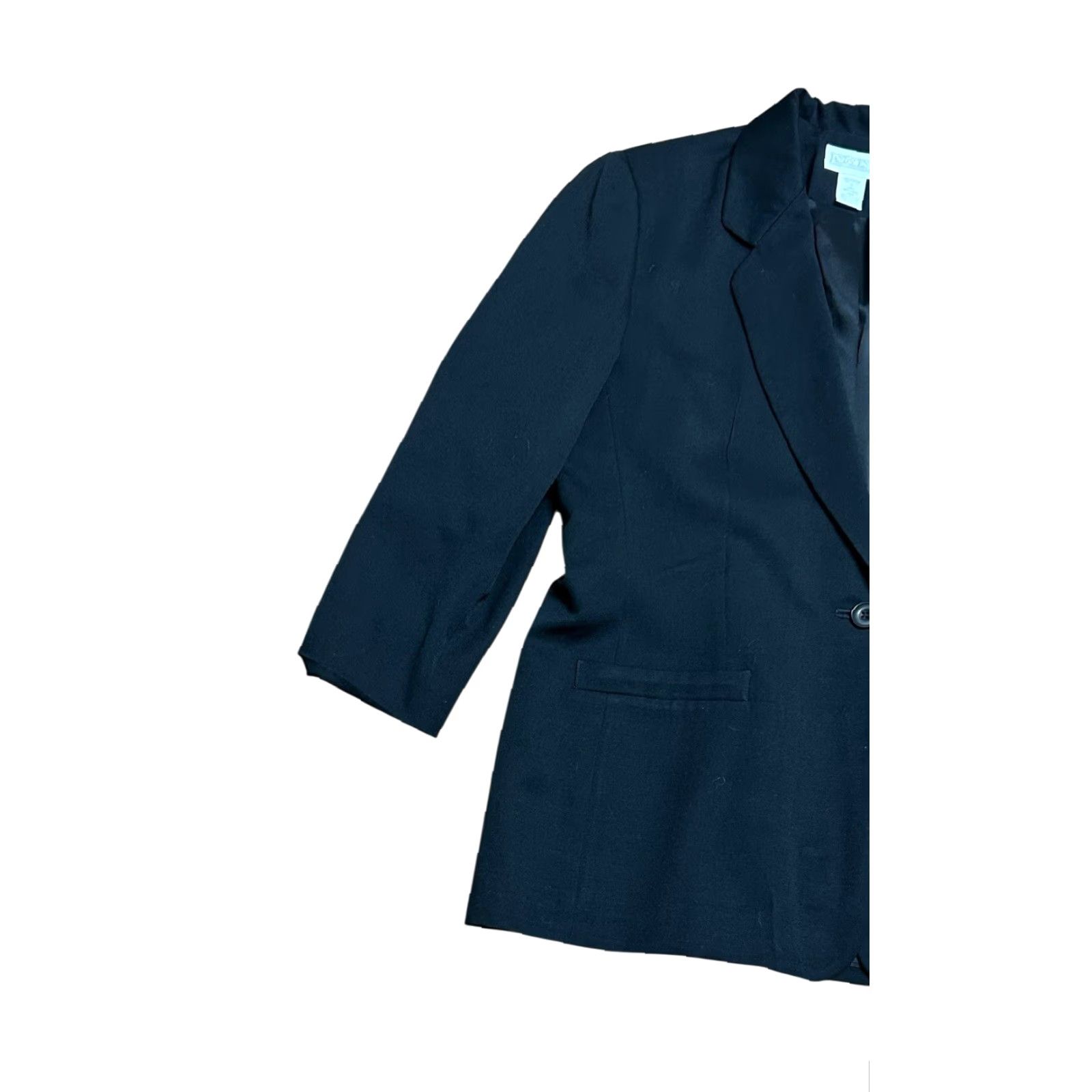 Lands' End VINTAGE Lands’End Direct Merchants Blazer Jacket Women Black 100% Wool Sz 16 USA Size XXL / US 16-18 / IT 52-54 - 3 Thumbnail