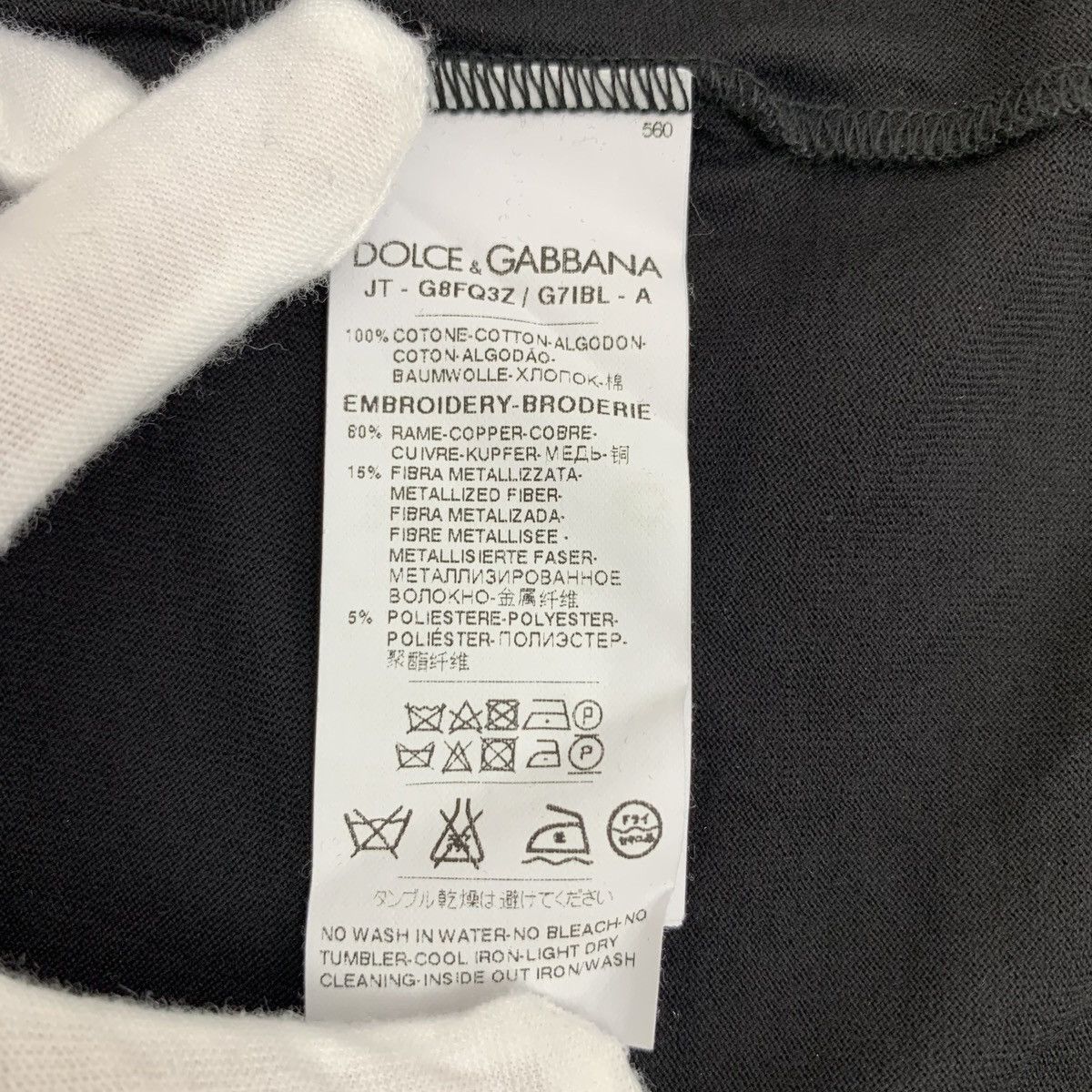 Dolce & Gabbana Dolce Gabbana Crown Beaded Design Long Sleeve T-shirt K26WX Size US M / EU 48-50 / 2 - 8 Thumbnail