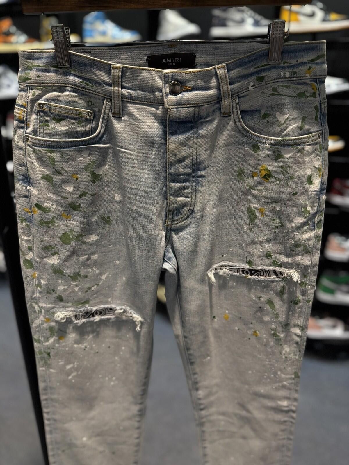Amiri Size 32 - Amiri Blue Pants Paint Bandanna Jeans Size US 32 / EU 48 - 5 Thumbnail