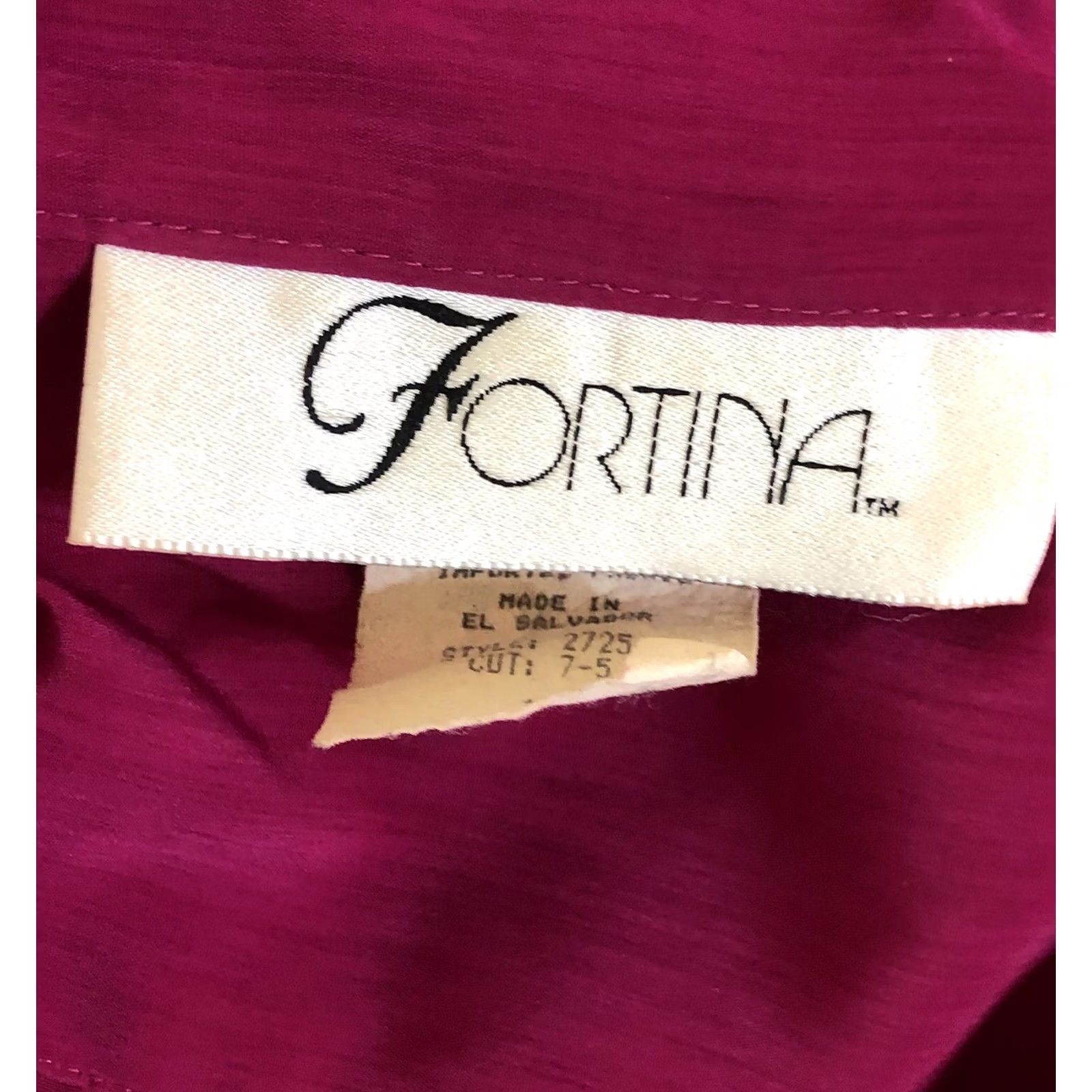 Vintage VINTAGE Fortina Silky Top Blouse 12 Purple Magenta ButtonUp LongSleeve Career Size XL / US 12-14 / IT 48-50 - 4 Thumbnail