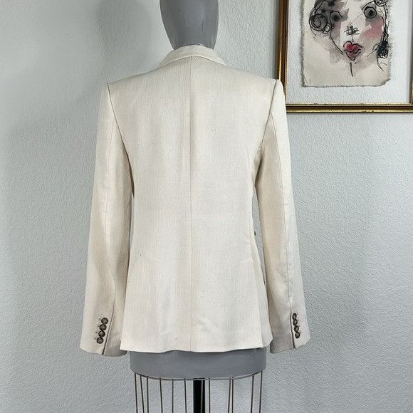 Victoria Beckham Victoria Beckham Ecru Single Breasted Blazer Silk Blend 2 Bu Size S / US 4 / IT 40 - 5 Thumbnail