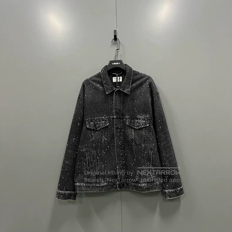 Balenciaga Balenciaga Black Crystal Studded Denim Jacket Size US XS / EU 42 / 0 - 1 Thumbnail