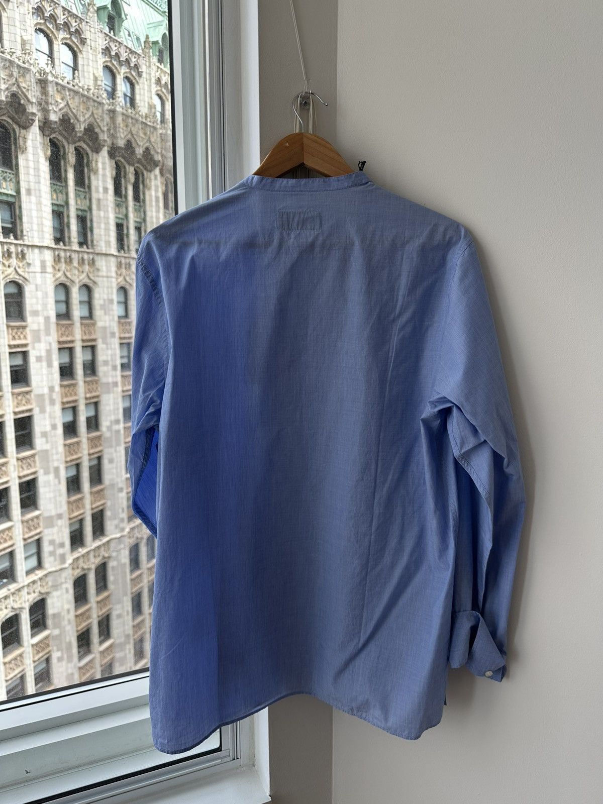 Officine Generale Officine Generale Mandarin Collar Blue Shirt Size US L / EU 52-54 / 3 - 2 Thumbnail