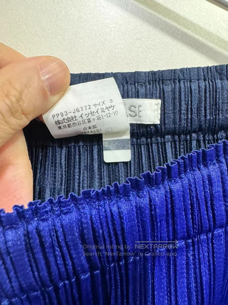 Issey Miyake Issey Miyake size:3 Blue Black Midi Skirt Size 22" - 5 Thumbnail