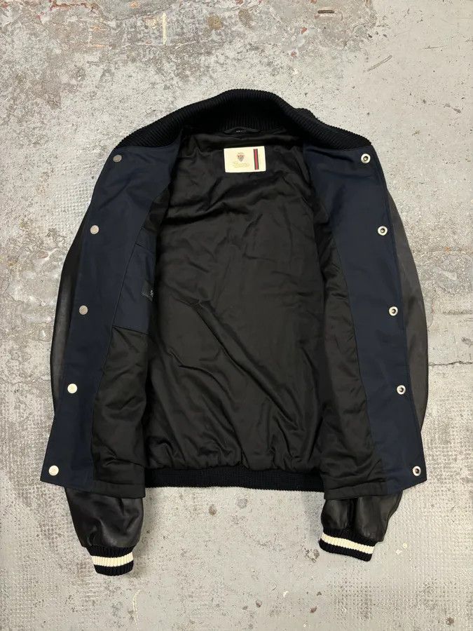 Gucci FW2010 Gucci Leather Black & Navy Varsity Bomber Jacket by Frida Giannini Size US L / EU 52-54 / 3 - 8 Thumbnail