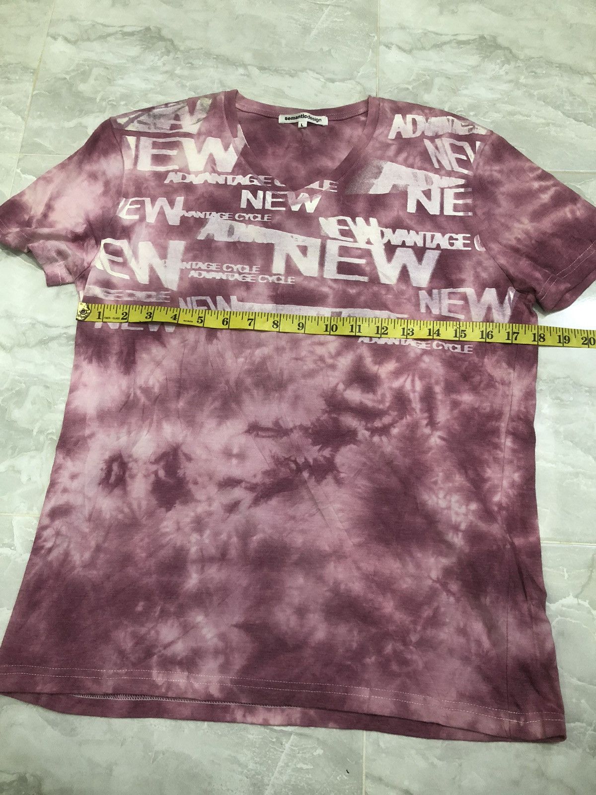 Japanese Brand × semanticdesign Semanticdesign All-Over Print V-Neck Tee — Avant-Garde Size US S / EU 44-46 / 1 - 15 Thumbnail