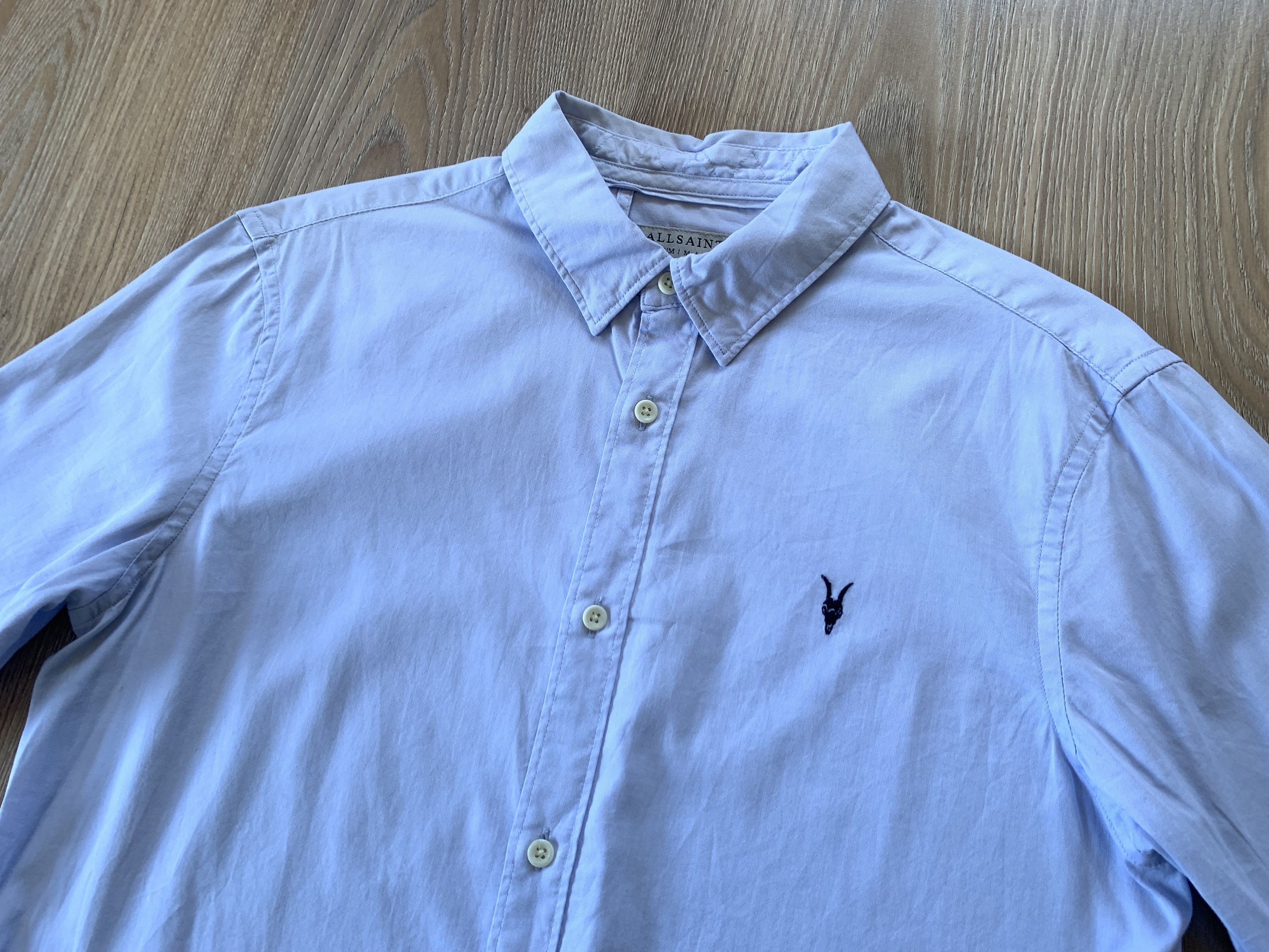 Allsaints Allsaints Womens Cotton Light Blue Short Sleeve Shirt 3/4 Size M / US 6-8 / IT 42-44 - 4 Thumbnail