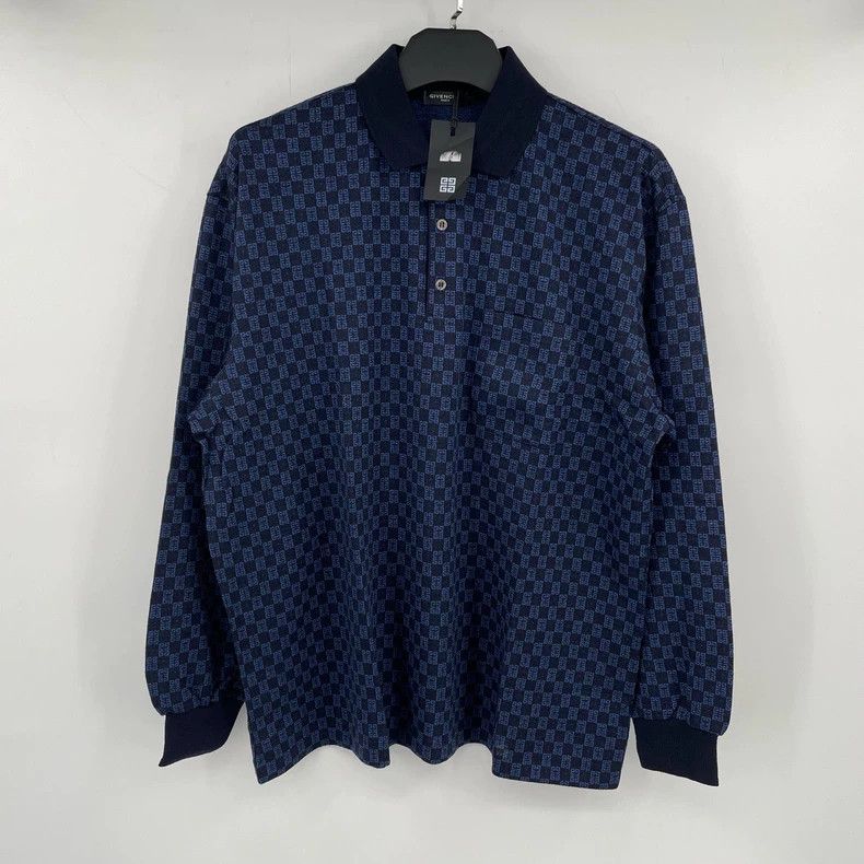 Givenchy Givenchy Printed Four Square Long Sleeve Polo Shirt Size US XXL / EU 58 / 5 - 1 Thumbnail