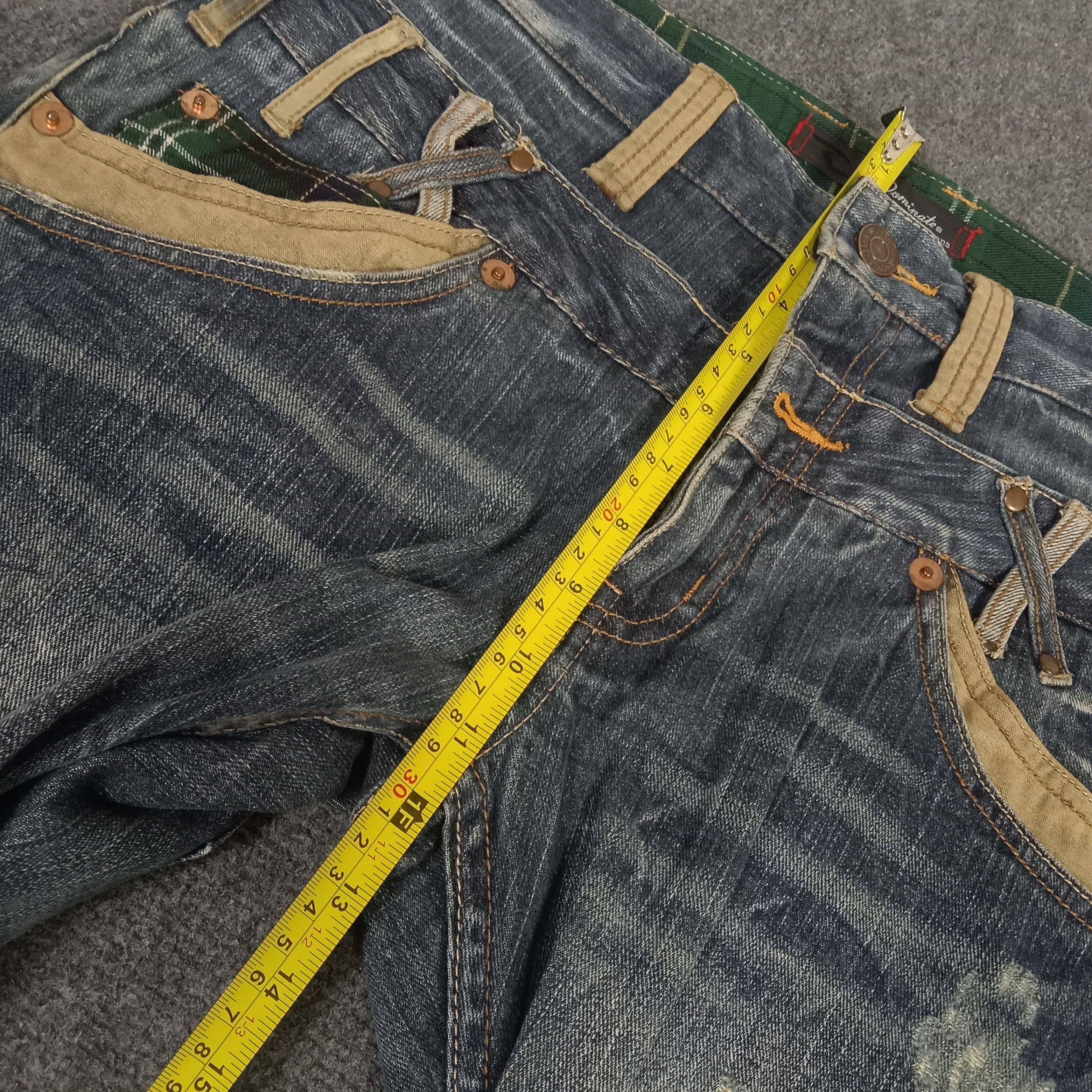 Japanese Brand × Vintage Dominate Handcrafted Double Waist Rock Style Jeans Size US 30 / EU 46 - 8 Thumbnail