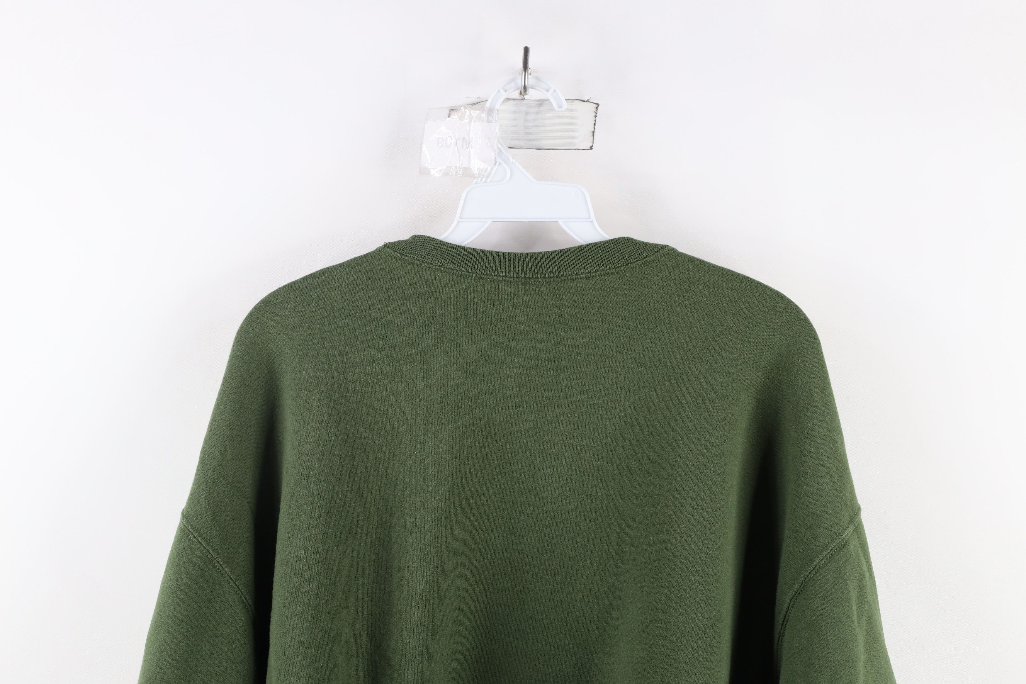 Vintage Vintage 90s Streetwear Blank Crewneck Sweatshirt Army Green Size ONE SIZE - 8 Thumbnail