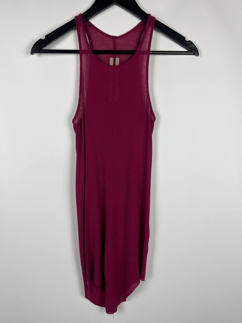 Rick Owens EDFU S/S 23 Ribbed Tank Top Burgundy Size 40