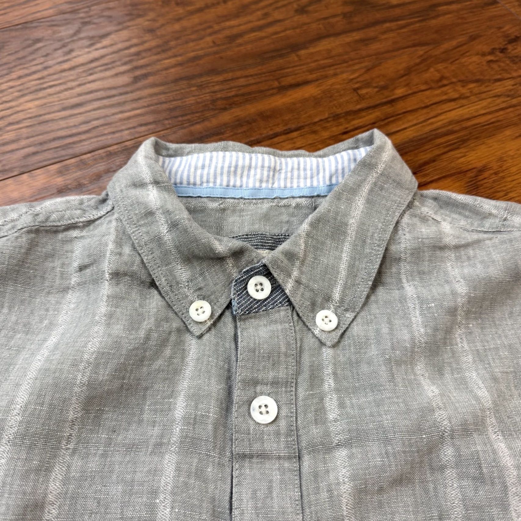 Vintage 32 Bar Blues Shirt Mens XL Gray Linen Plaid Long Sleeve Lightweight Button-Up with Pockets Size US XL / EU 56 / 4 - 6 Thumbnail