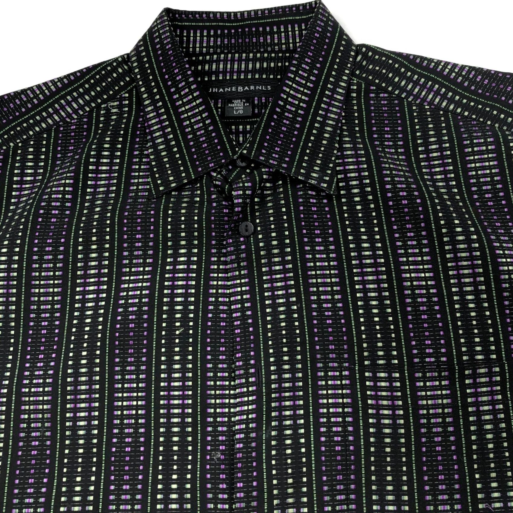 Etro Jhane Barnes Dress Shirt All Over Print Purple 17/36 100% Cotton Blend Button-Front Armpit To Armpit Measurements Ladies? Size 46R - 2 Thumbnail
