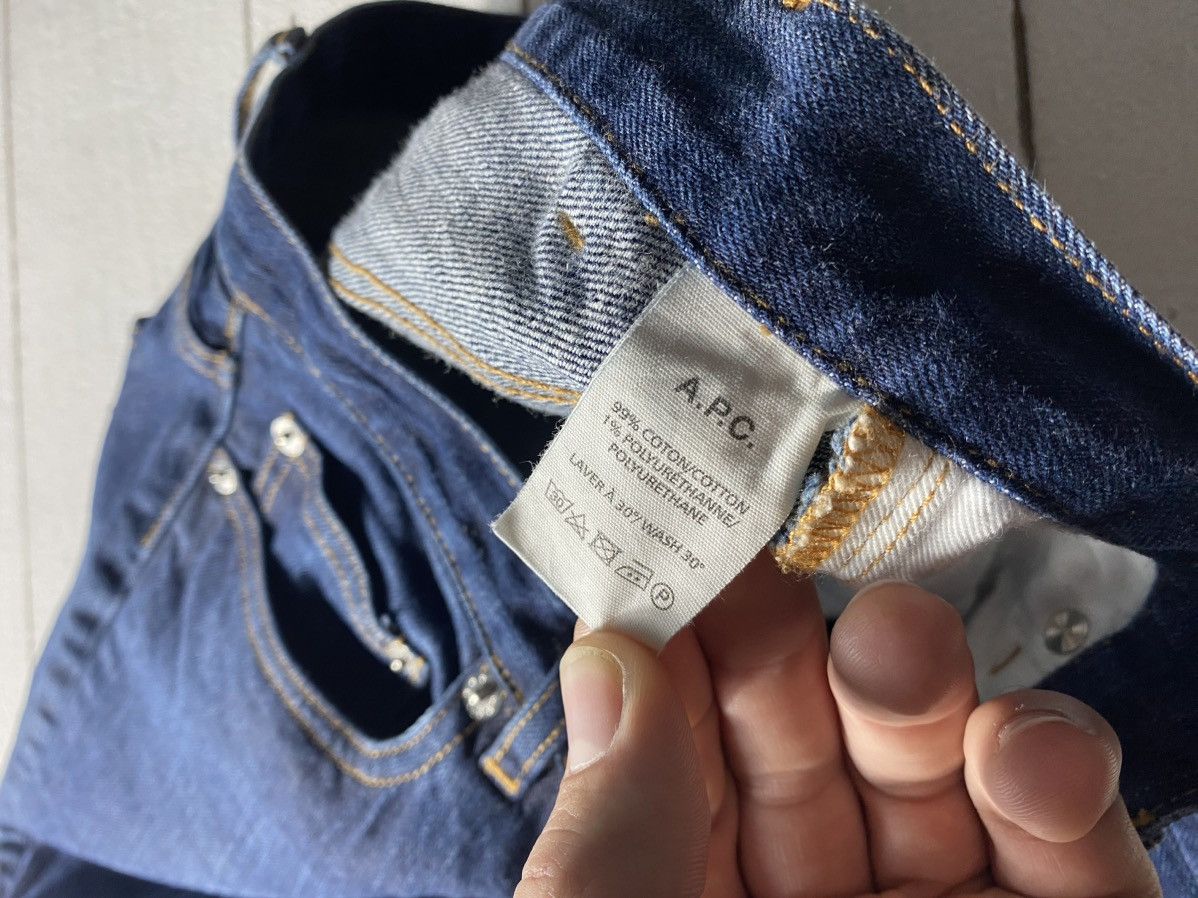 A.P.C. × Designer × Vintage Vintage A.P.C. Blue Designer Skinny Denim Jeans Womens 27 Size 27" / US 4 / IT 40 - 5 Thumbnail