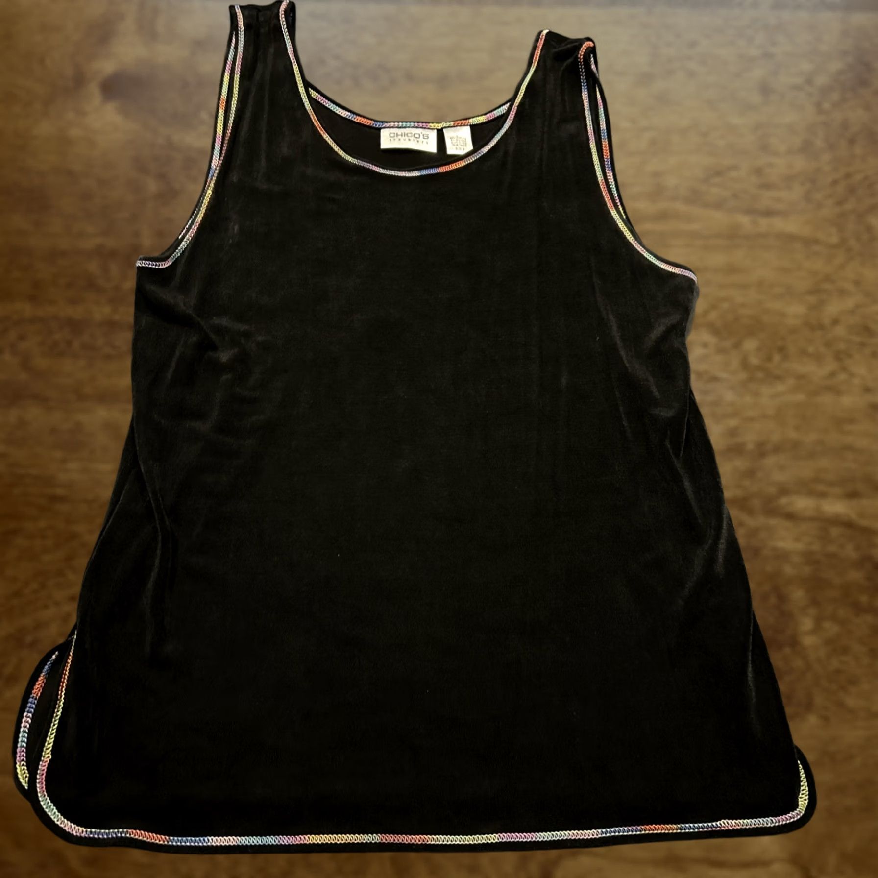 Vintage Chicos Slinky Blouse Acetate Blend Sleeveless A24 Size XS / US 0-2 / IT 36-38 - 1 Thumbnail