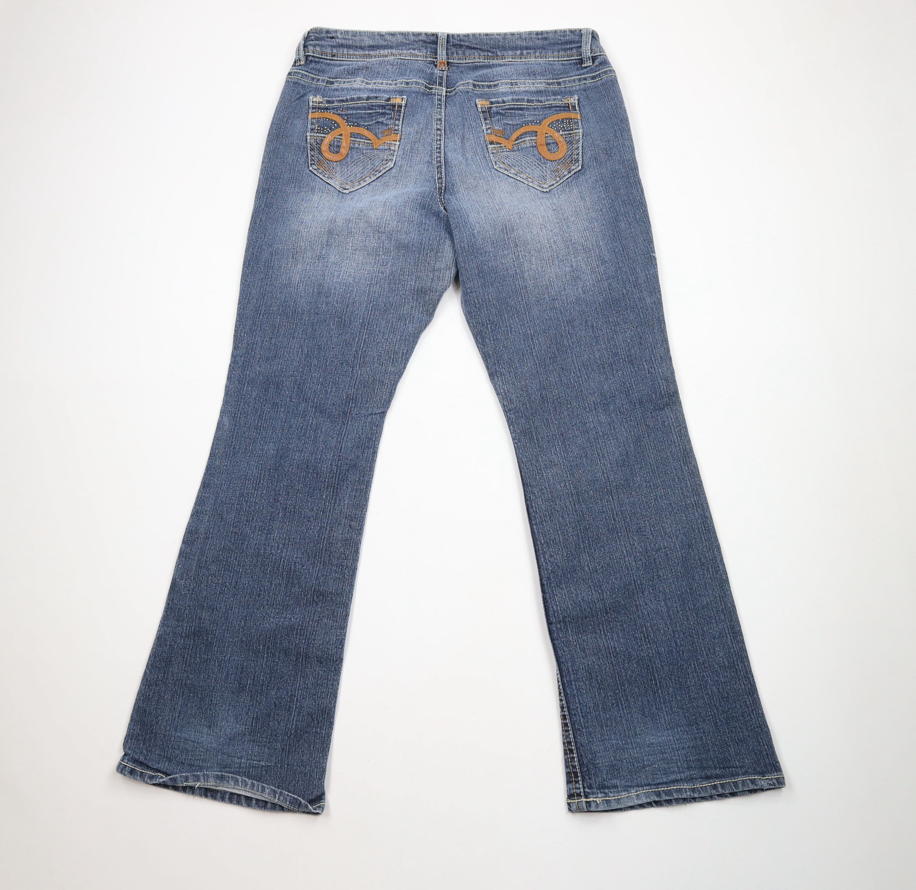 Vintage Vintage Y2K Streetwear Thick Stitch Flared Denim Jeans Size 40" / US 18 - 11 Thumbnail