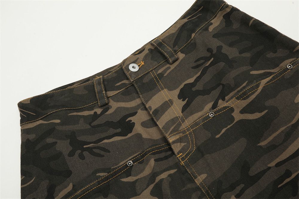 Japanese Brand × Jean American street wide leg camouflage men's cargo jeans Size US 32 / EU 48 - 4 Thumbnail