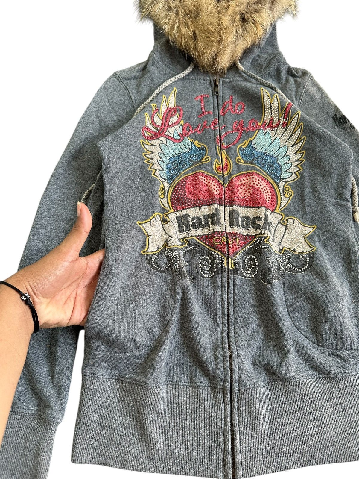 Hard Rock Cafe 2000s HARD ROCK CAFE FUR ZIP HOODIE IFSIXWASNINE LGB STYLE Size XS / US 0-2 / IT 36-38 - 6 Thumbnail