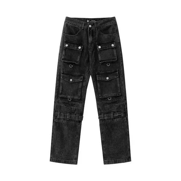 VIBE Black Washed Stacked Cargo Jeans Size US 33 - 4 Thumbnail