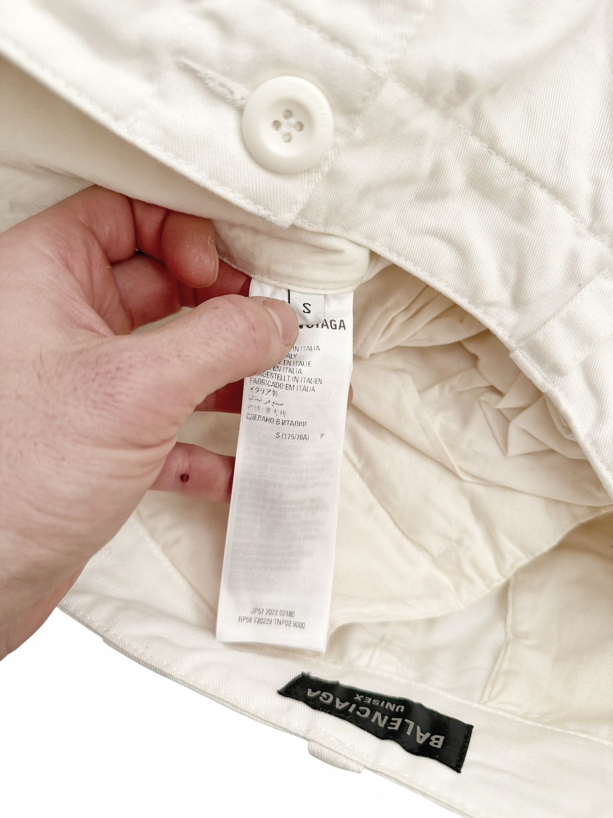 Balenciaga 2022 Heavy Kick Cargo Pants White Baggy Size US 32 / EU 48 - 6 Thumbnail