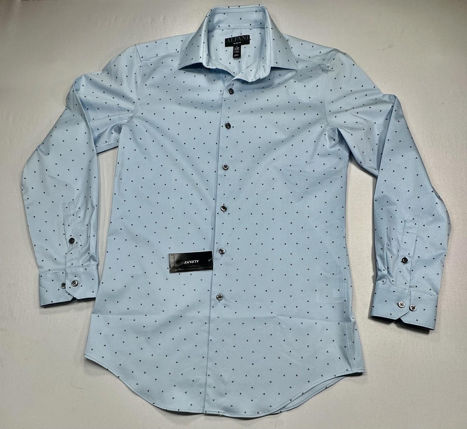 Alfani Alfani Slim Fit Button Down Dress Shirt Blue Men's S 32/33 Size 36R - 1 Thumbnail