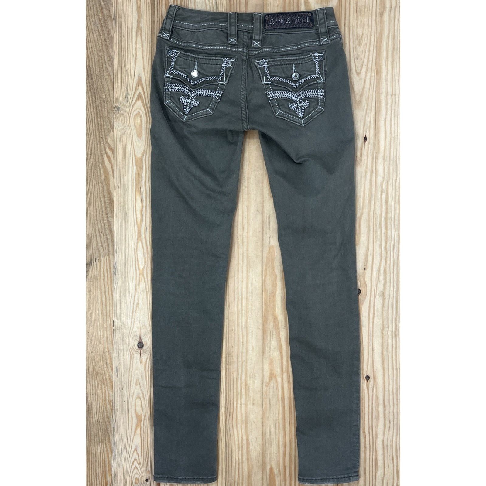 Rock Revival Rock Revival Betty Skinny Jeans Rhinestones Sequin Embellish Size 25" / US 0 / IT 36 - 2 Thumbnail