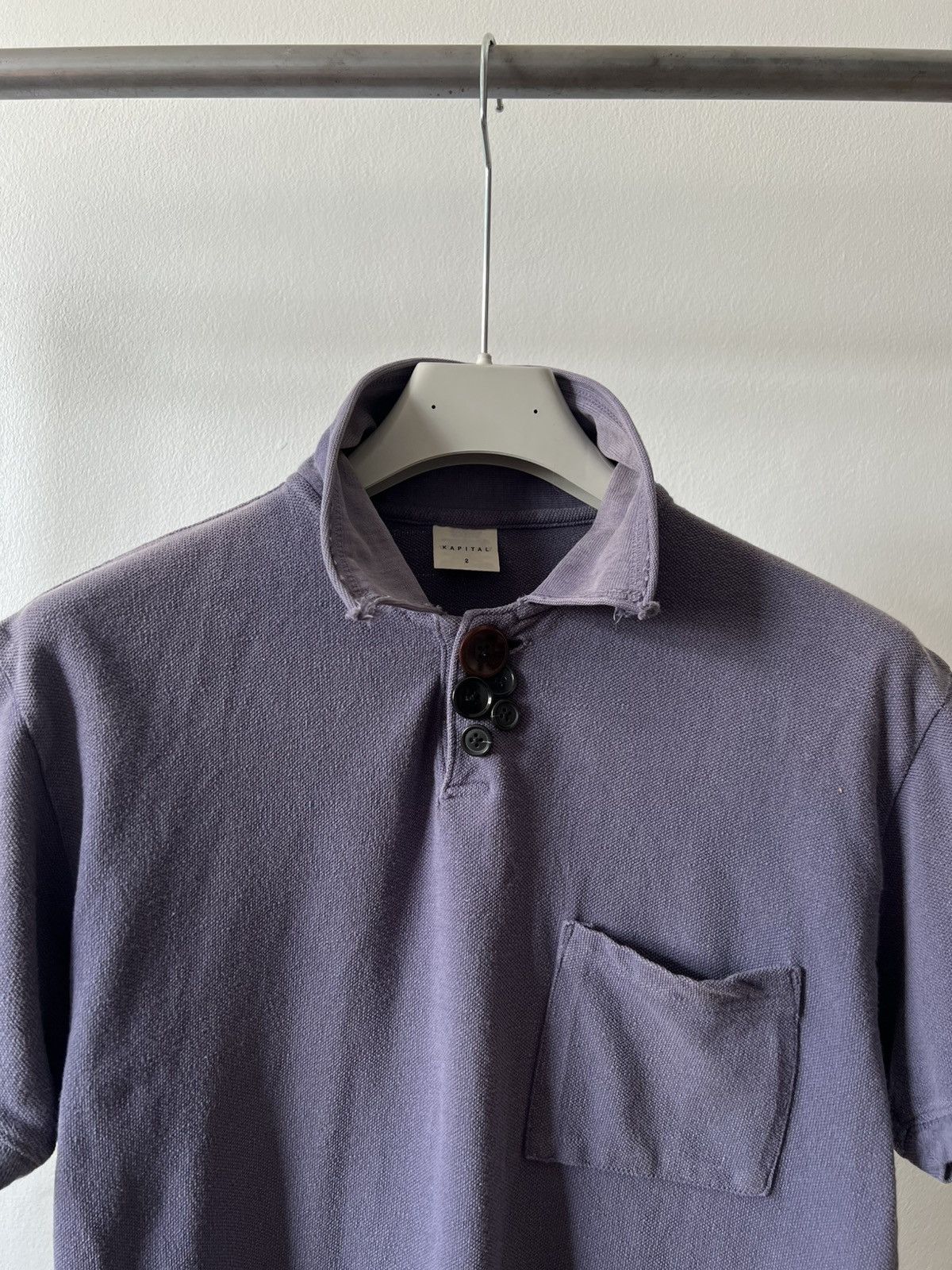 Kapital Faded Vintage Kapital Polo Tshirt Distressed Grunge Size US S / EU 44-46 / 1 - 4 Thumbnail