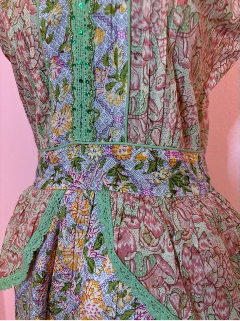 Other Women's Barok Dress M Pink Green Floral Size M / US 6-8 / IT 42-44 - 6 Thumbnail