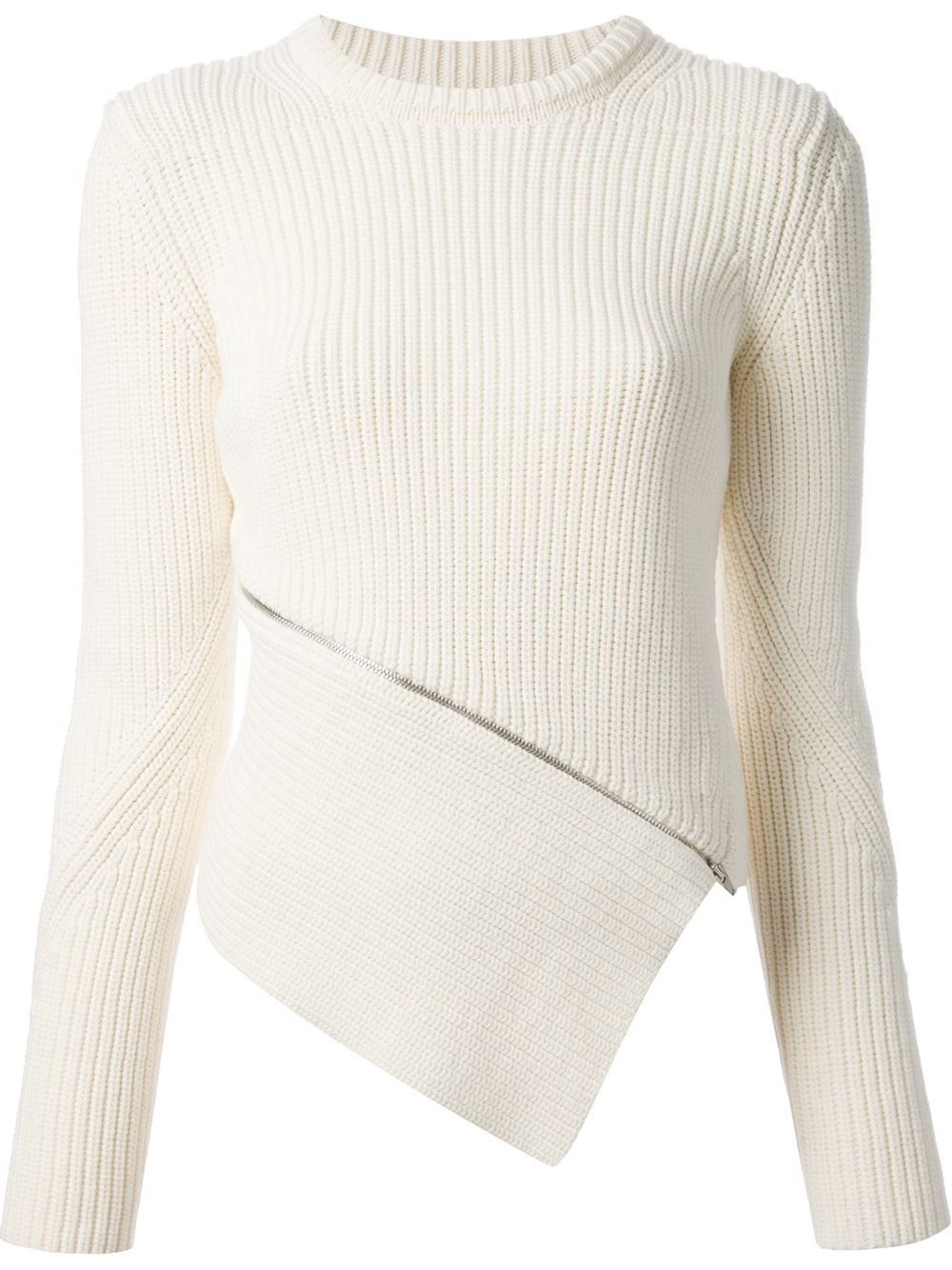 Alexander Wang ALEXANDER WANG Asymmetrical Zip Peel Away Knitted Sweater Size M / US 6-8 / IT 42-44 - 1 Thumbnail