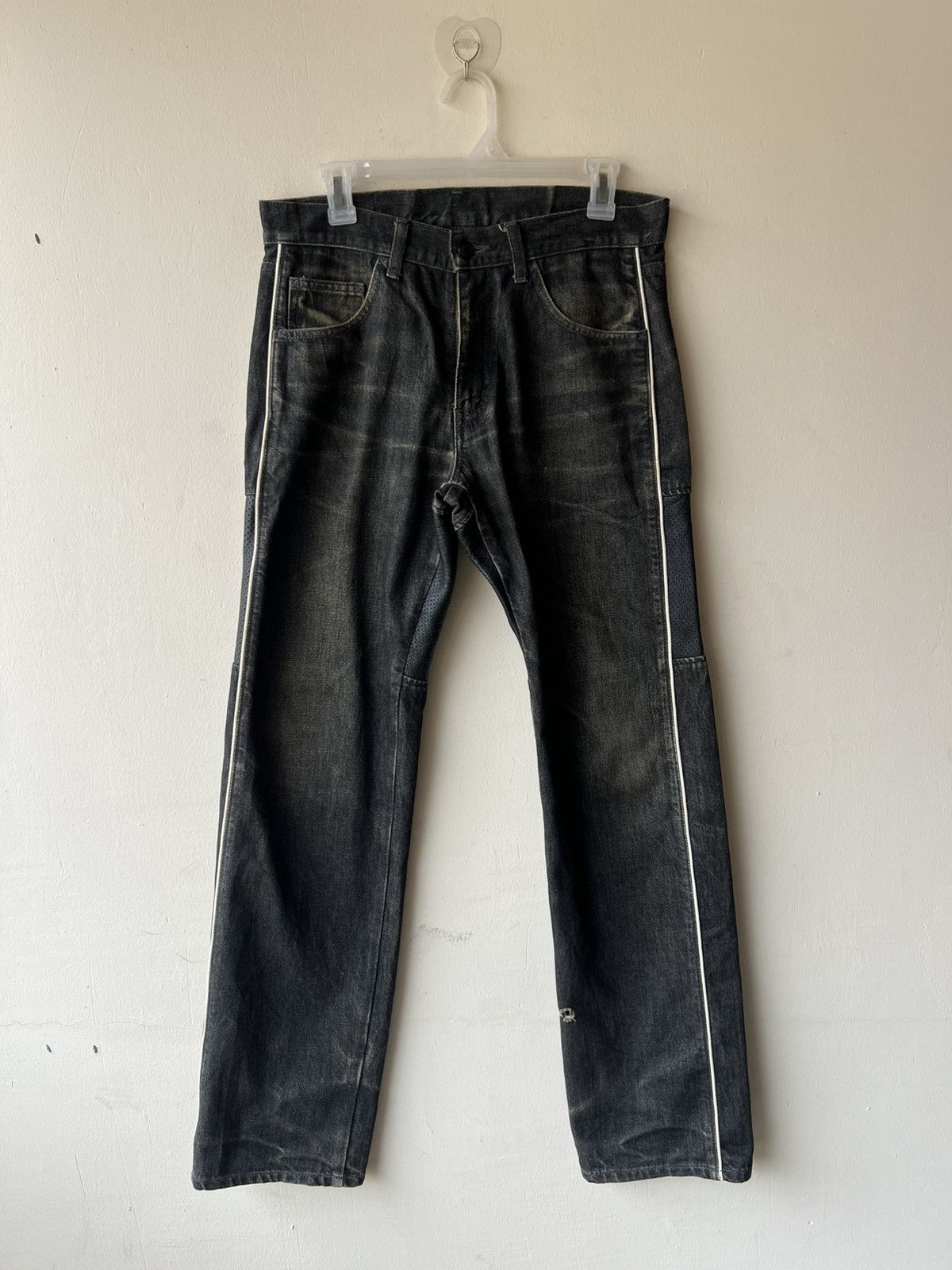 Neighborhood Vintage Neighborhood Japan Fade Denim Hybrid Leather Jeans Size US 30 / EU 46 - 2 Thumbnail