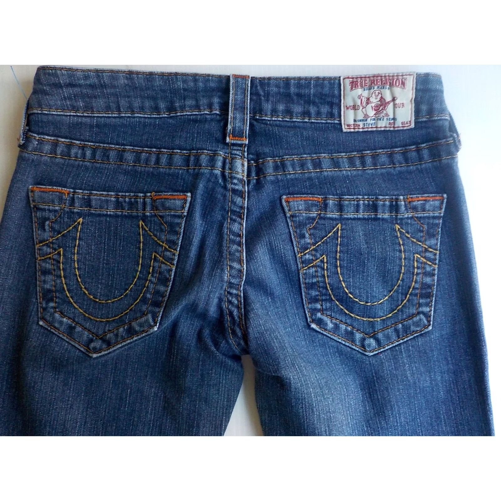 True Religion TRUE RELIGION Stevie Blue Denim Straight Leg Jeans SZ 27X30 Women's Cotton/Spandex Size 27" / US 4 / IT 40 - 4 Thumbnail