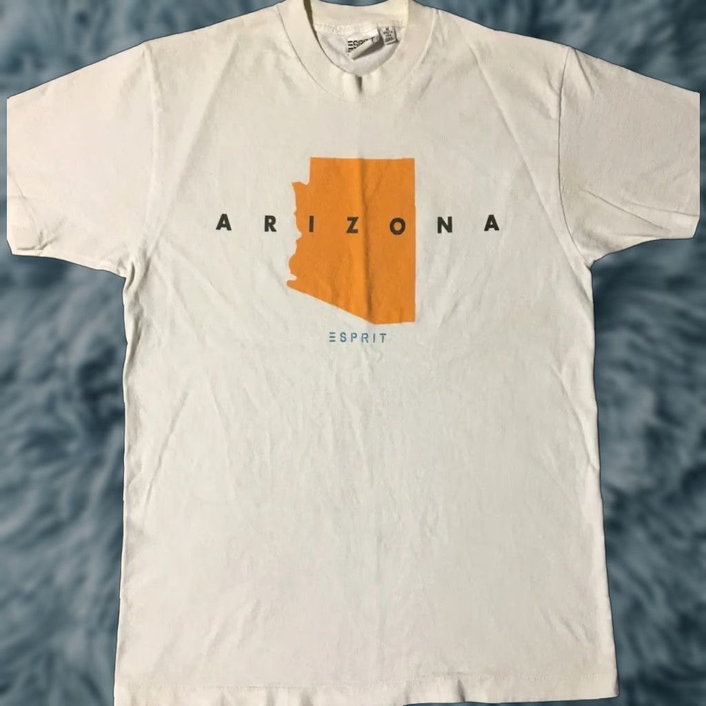 Esprit VINTAGE ESPRIT Arizona Faded Spellout Shirt M USA Track Skate Surf Grunge 90s 80s White Men M Regulations: no refunds Size US M / EU 48-50 / 2 - 1 Thumbnail