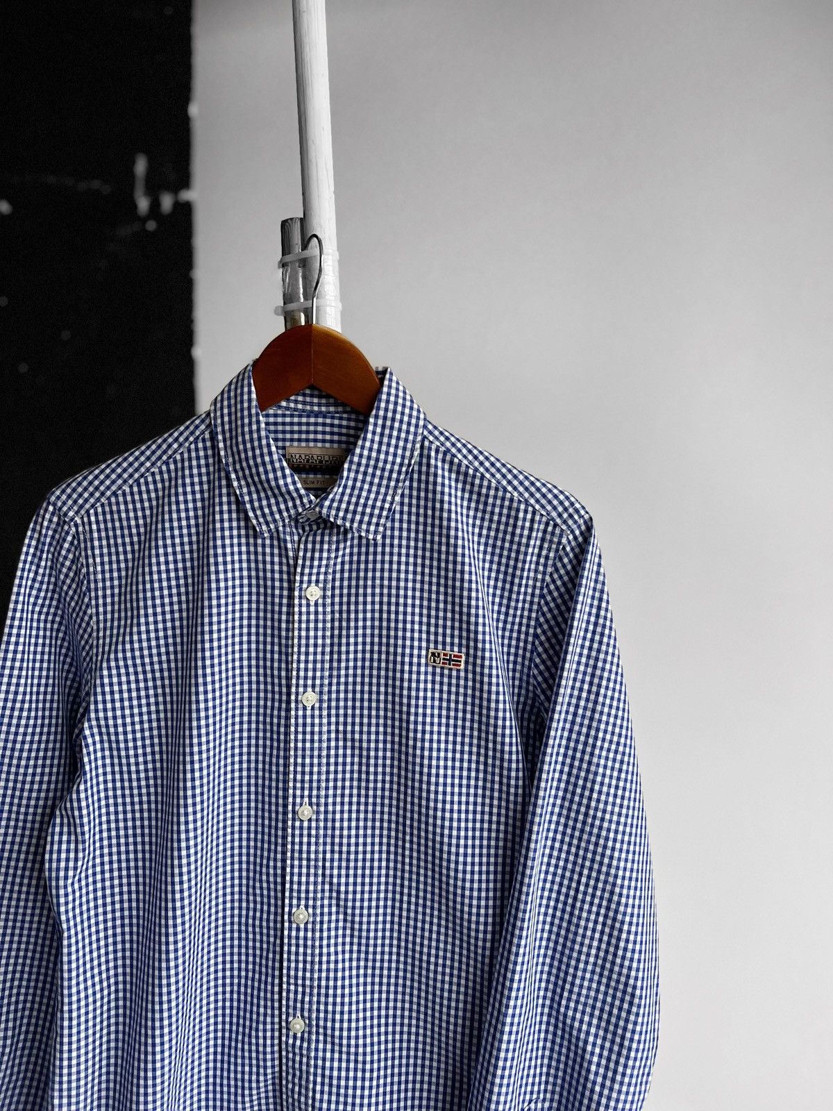Designer × Napapijri Napapijri Blue White Checked Long Sleeve Button Up Shirt Size US S / EU 44-46 / 1 - 2 Thumbnail