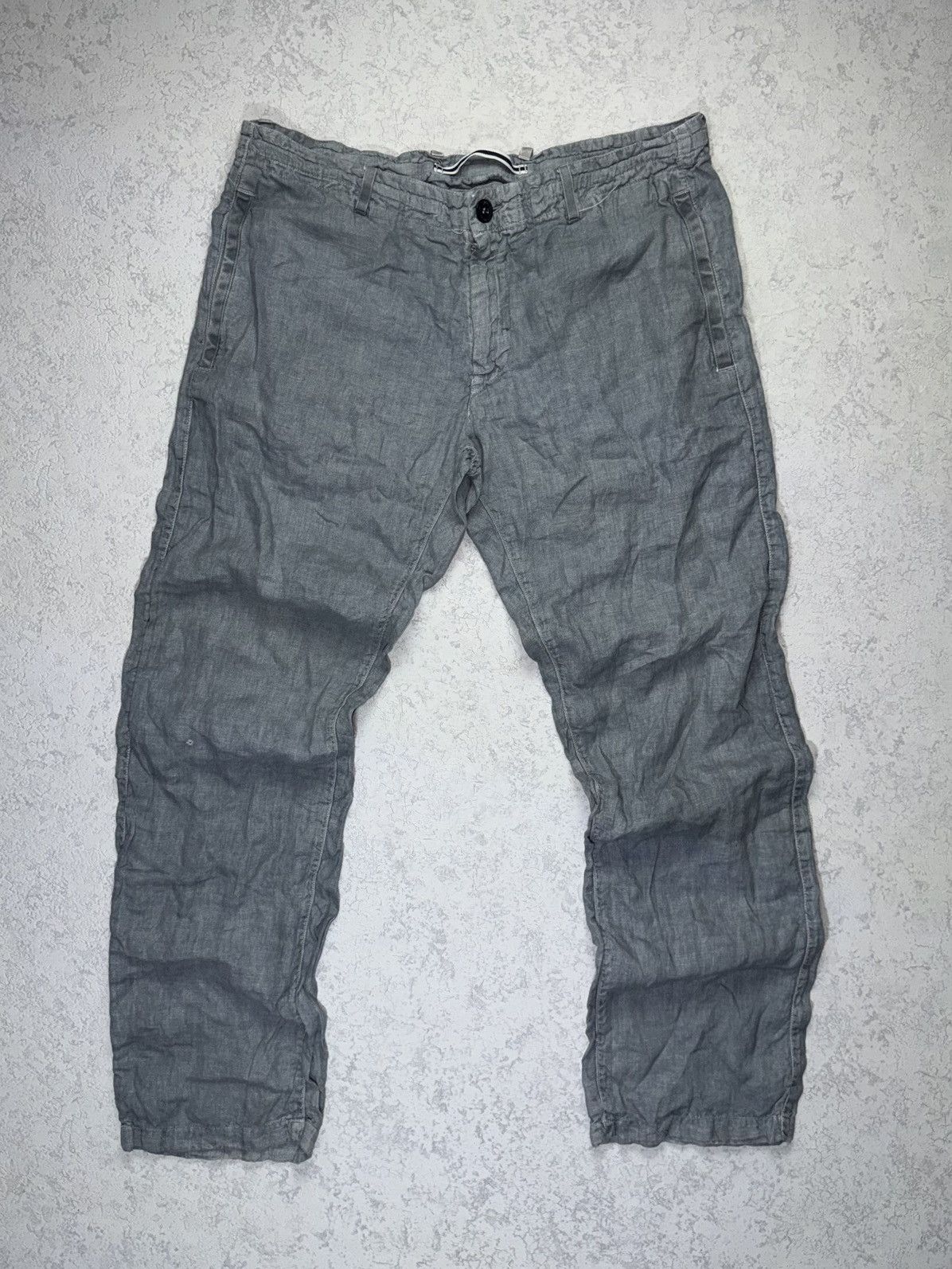 Stone Island Stone Island Men’s Linen Massimo Osti Light Blue Pants Size US 34 / EU 50 - 1 Thumbnail