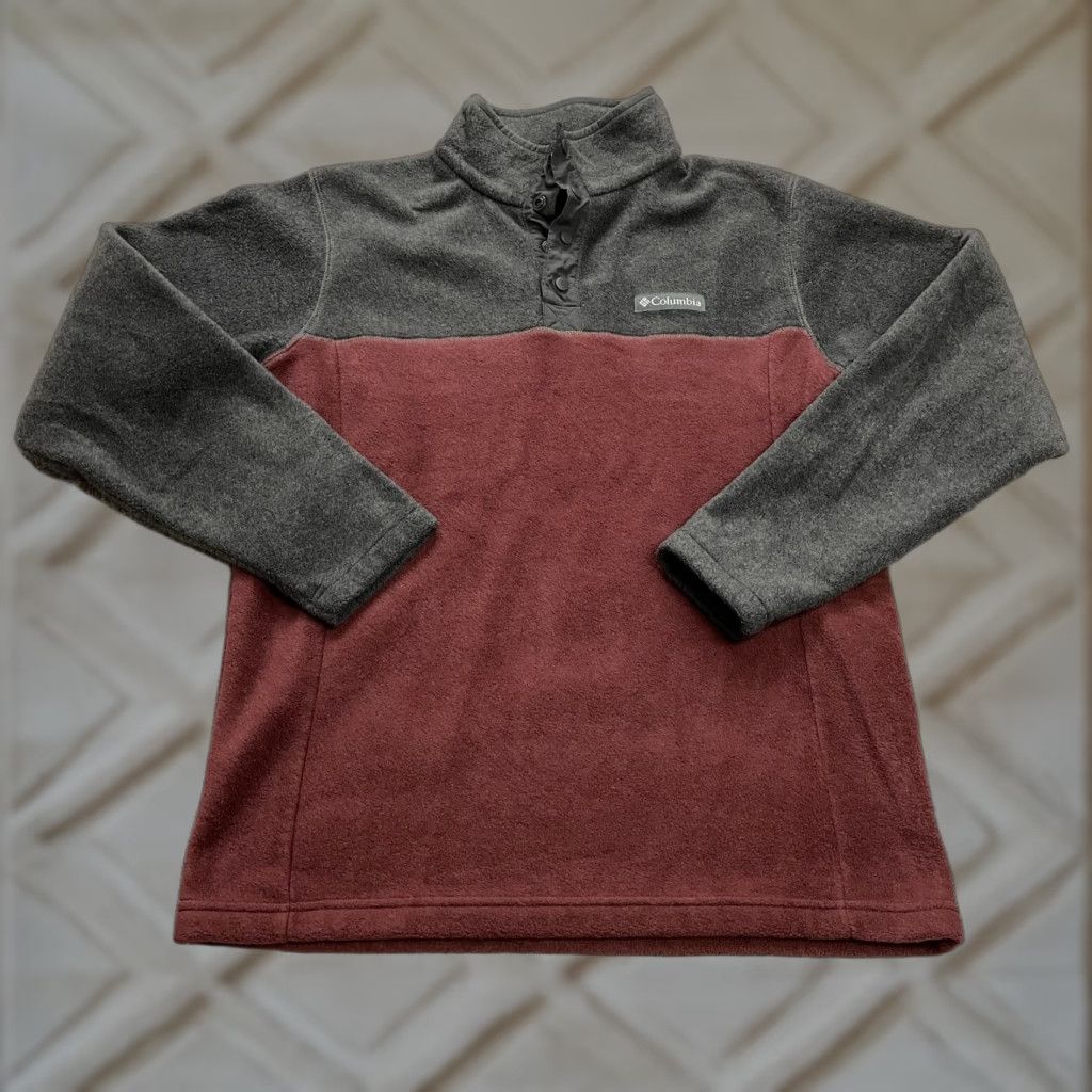Vintage Columbia Fleece Jacket Mens Small Brown Gray 1/4 Snap Button Up Steens Mountain Size US S / EU 44-46 / 1 - 1 Thumbnail