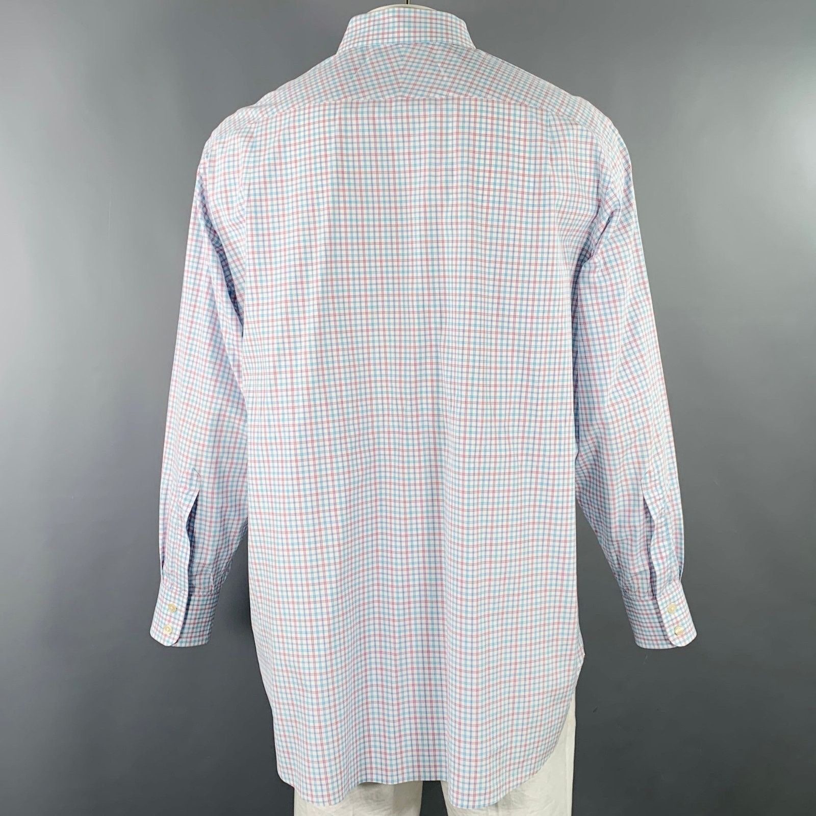 Charles Tyrwhitt Size XL White Red Blue Checkered Cotton Long Sleeve Shirt Size US XL / EU 56 / 4 - 4 Thumbnail