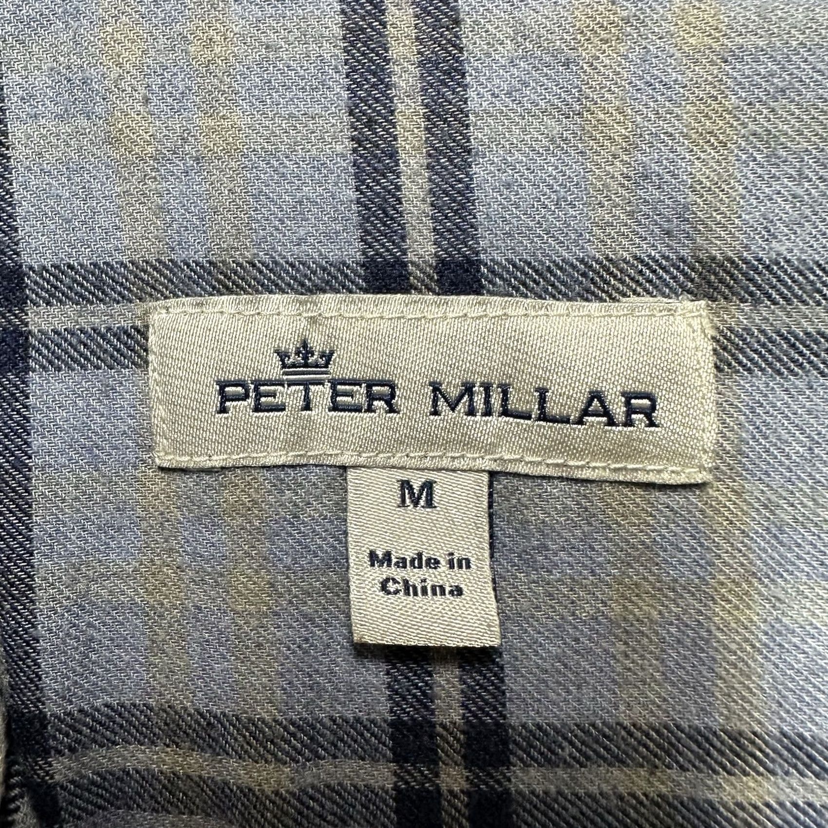 Peter Millar VINTAGE Peter Millar Gus Flannel Sport Shirt Mens M Blue Plaid Long Sleeve Button Down Size US M / EU 48-50 / 2 - 5 Thumbnail