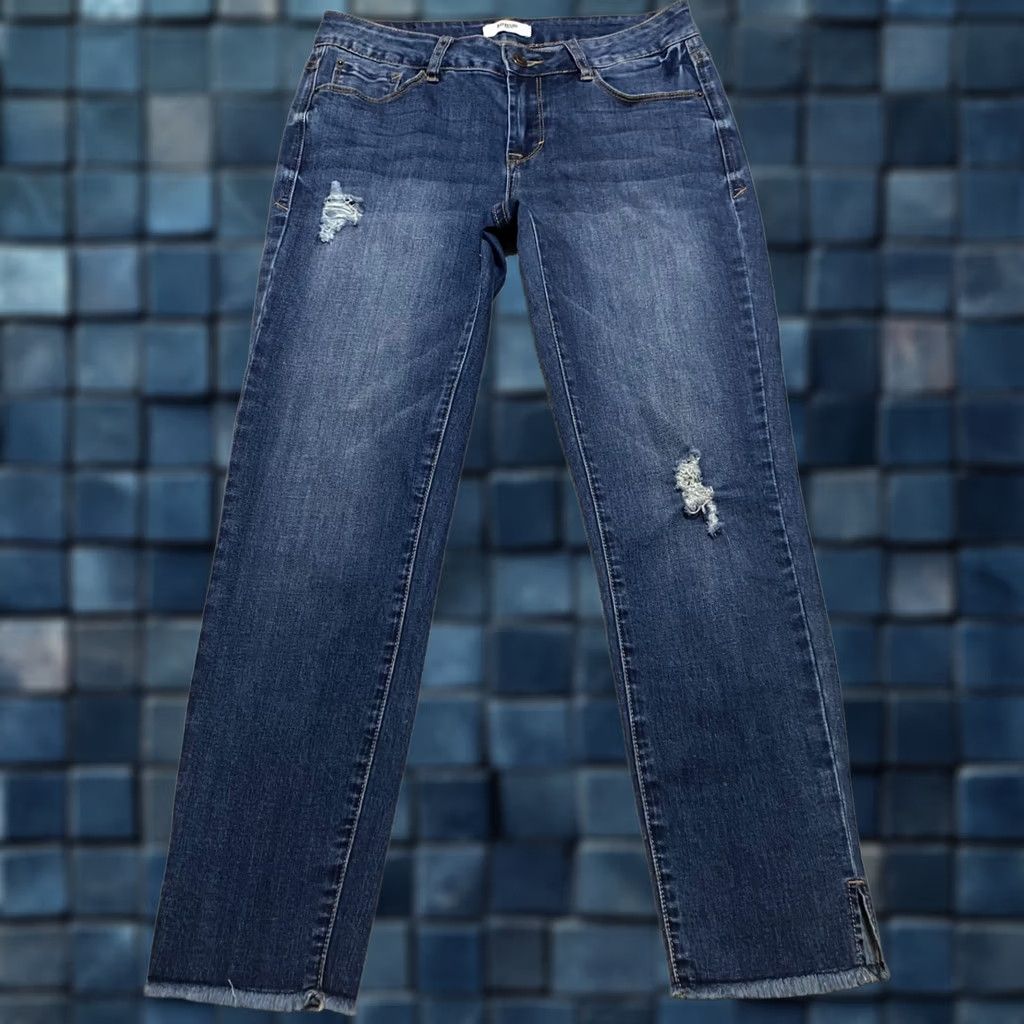 Vintage Kensie Jeans Jeans Blue Denim Medium Wash Mid Rise Ankle Distressed 27x24 5-Pocket Womens Size 26" / US 2 / IT 38 - 1 Thumbnail