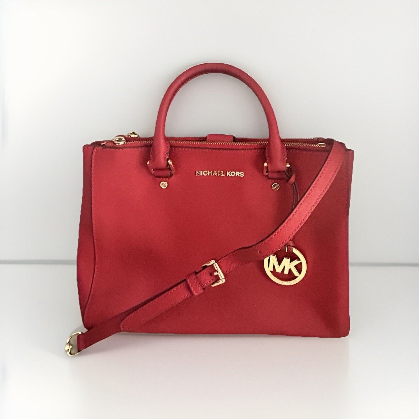 Michael Kors Michael Kors Sutton Red Satchel Saffiano Leather Handle Bag Size ONE SIZE - 13 Thumbnail