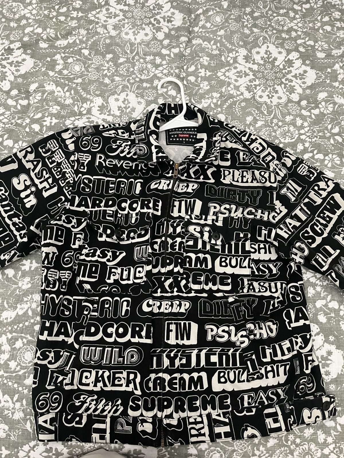 image of Supreme Hysteric Glamour Text Work Jacket in Black, Men's (Size Small)