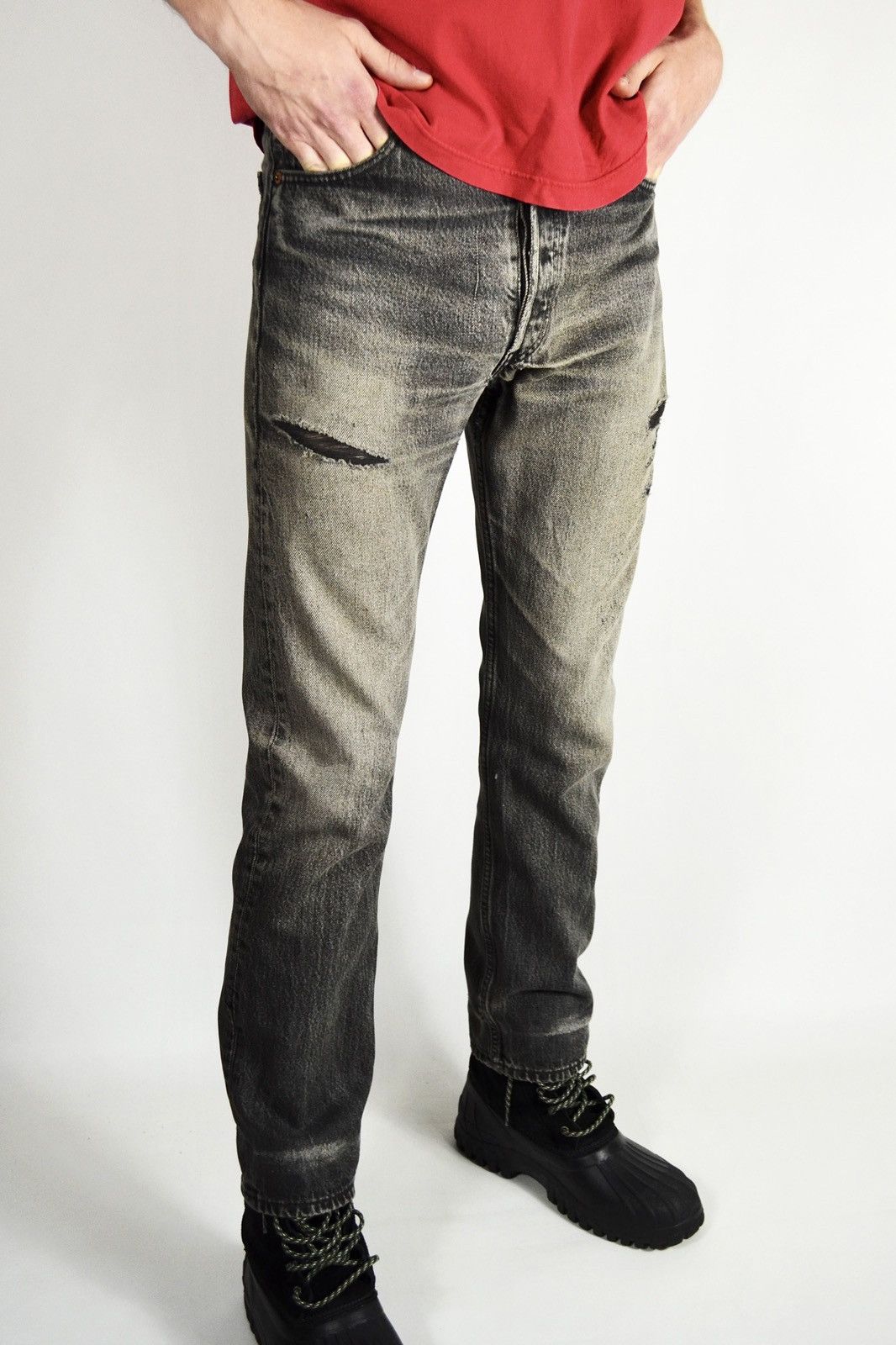 Levi's 90s Vintage Levis USA 501 Distressed Faded Denim Jeans Size US 30 / EU 46 - 7 Thumbnail